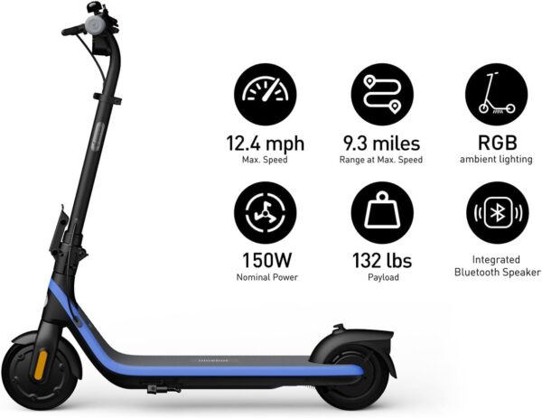 Segway Ninebot eKickScooter - Electric Scooter for Kids 6-14, w/t Adjustable Handlebar Height ( Only C2 Pro ) for Riders up to 132 lbs, Includes New Cruise Mode, UL-2272 Certified - For Sale - Price - Image 3