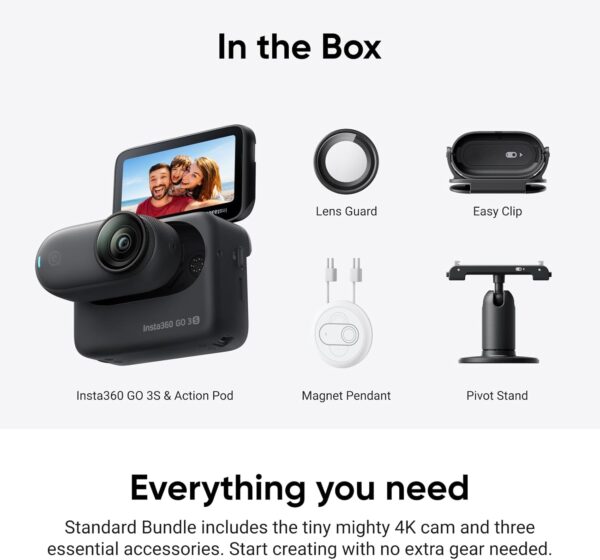 Insta360 GO 3S - 128 GB Black 4K Tiny Portable Vlogging Camera, Hands-Free POVs, Mount Anywhere, Stabilization, 140 Min Battery Life, 10m Waterproof, Pet POV - For Sale - Price - Image 8