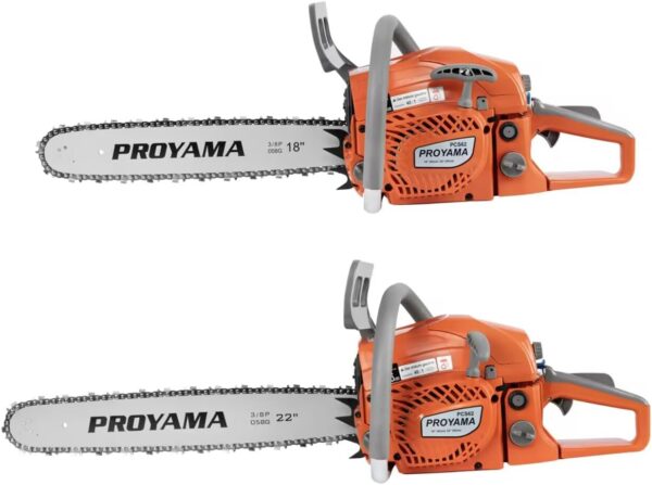 PROYAMA 62CC 2-Cycle Gas Powered Chainsaw, 22 Inch 18 Inch Handheld Cordless Petrol Chain Saw for Tree Wood Cutting - For Sale - Price - Image 8