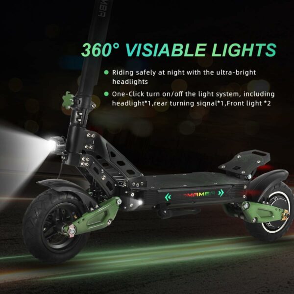 ZU06 E Scooter,1200W Motor 35 MPH Top Speed, 52V/20AH 50 Miles Long Range Battery, 10" Off Road Tires, ‎Dual Disk Brake with EABS & Suspensions, Commuting E Scooter for Adults with Seat - For Sale - Price - Image 8