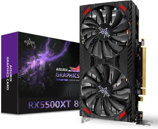 RX 5500 XT 8gb GDDR6 Graphics Card,128 Bit, 2XDP, HDMI, PCI Express 4.0X8, 8pin with Fan Intelligent System,Gaming PC Computer Video Cards with 2X DisplayPort +1X HDMI (Style 2) - For Sale - Price