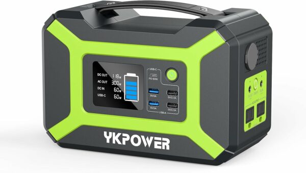 Portable Power Station 300W (Peak 600W), YKPOWER 296Wh Backup Lithium Battery Solar Generator with 110V AC Output, 60W USB-C PD Output, LED Light, Power Station for Outdoor Camping Travel RV CPAP Home - For Sale - Price