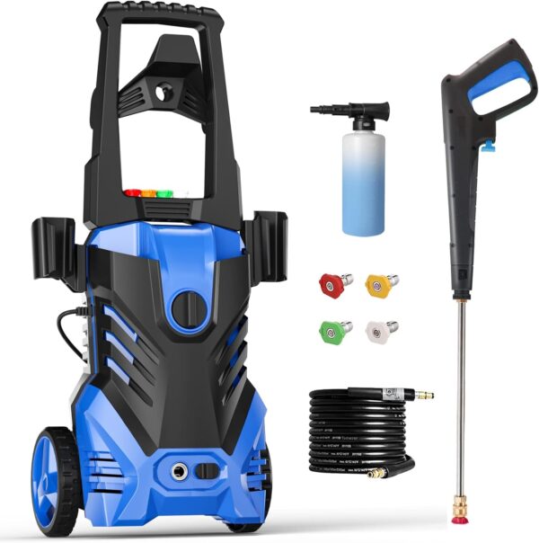 Electric Pressure Washer - 4000PSI Max 2.8 GPM Power Washer with Smart Control and 3 Levels of Adjustment, 4 Nozzles, Foam Cannon and Spray Gun for Effortlessly Cleaning Cars, Fences, Gardens, Price For Sale