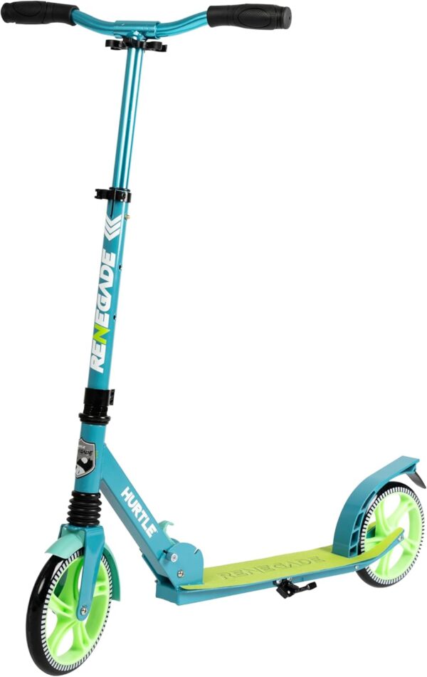 Hurtle Renegade Kick Scooters for Kids Teenagers Adults- 2 Wheel Kids Scooter with Adjustable T-Bar Handlebar - Alloy Anti-Slip Deck - Portable Folding Scooters for Kids with Carrying Strap - For Sale - Price