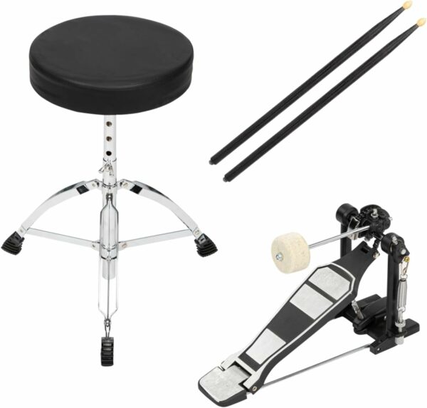 Ktaxon 5-Piece Adult Drum Set, 22 Inch Full-Size Drums Kit with Cymbal Stands, Hi-hat Stand, Sticks, Drum Pedal, Stool & Floor Tom for Beginner Teens Student (Black) - For Sale - Price - Image 6