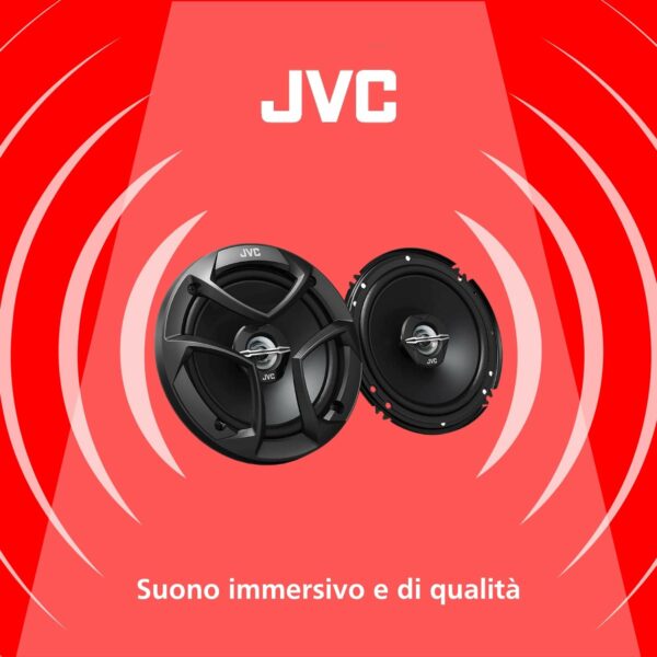 JVC CS-J620 300W 6.5" CS Series 2-Way Coaxial Car Speakers, Set of 2, 6.5" Mica Cone Woofer & 1" PEI Tweeter, Hybrid Surround, Easy Installation - For Sale - Price - Image 2