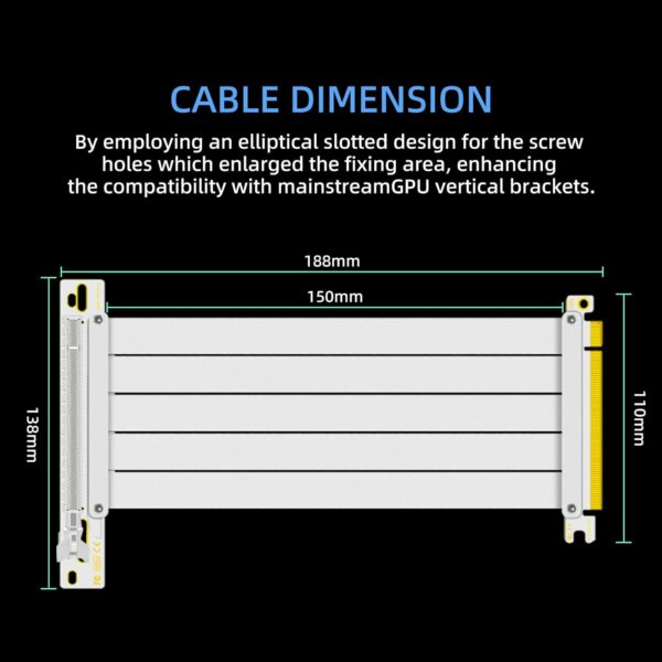 PCI-E 4.0 Riser Cable, PCIe 4.0 x16 High Speed Flexible Extender Card Extension Port 90 Degree Adapter Compatible with Gen 4 GPUs, Such as RTX4090 RTX3060 RX7900, Length 15cm (White) - For Sale - Price - Image 7