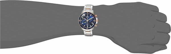 Bulova Men's Marine Star Series C Two-Tone Rose Gold Stainless Steel 6-Hand Chronograph Quartz Watch, Blue Dial Style: 98B301 - For Sale - Price - Image 6