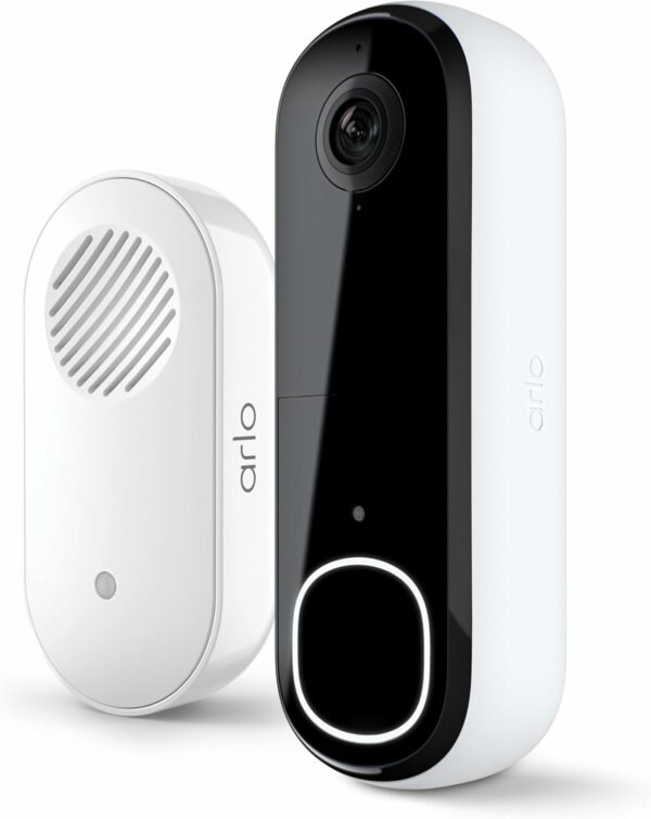 Arlo Video Doorbell 2K 2nd Generation & Chime 2 Bundle, 2K HD doorbell Camera, 2-Way Audio, Package Detection, Motion Detection and Alerts, Built-in Siren, Night Vision, AVDK4001-100CNS, White - For Sale - Price