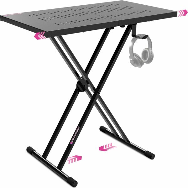 Liquid Stands Expandable DJ Table Stand Portable Audio Mixer Stand - DJ Stand for Laptop & Controller - Midi Keyboard Stand & Synth Stand - DJ Booth Portable X Style Keyboard Stand & Tabletop DJ Desk - For Sale - Price