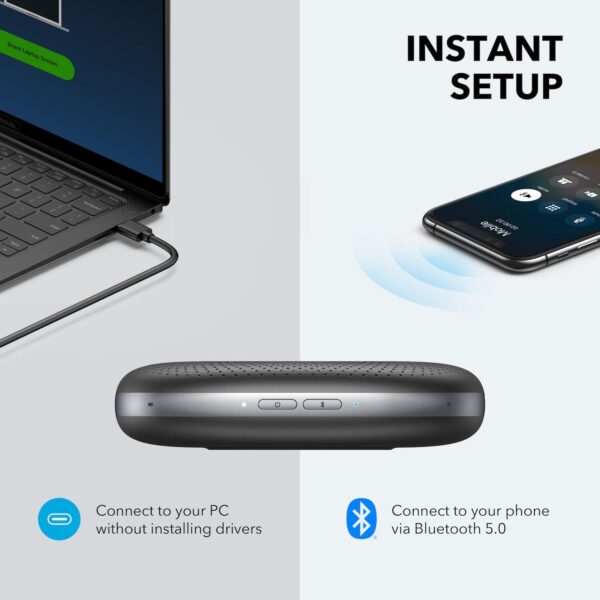 Anker PowerConf Speakerphone, Zoom Certified Conference Speaker with 6 Mics, 360° Enhanced Voice Pickup, 24H Call Time, Bluetooth 5.3, USB C, Compatible with Leading Platforms for Personal Workspaces - For Sale - Price - Image 4