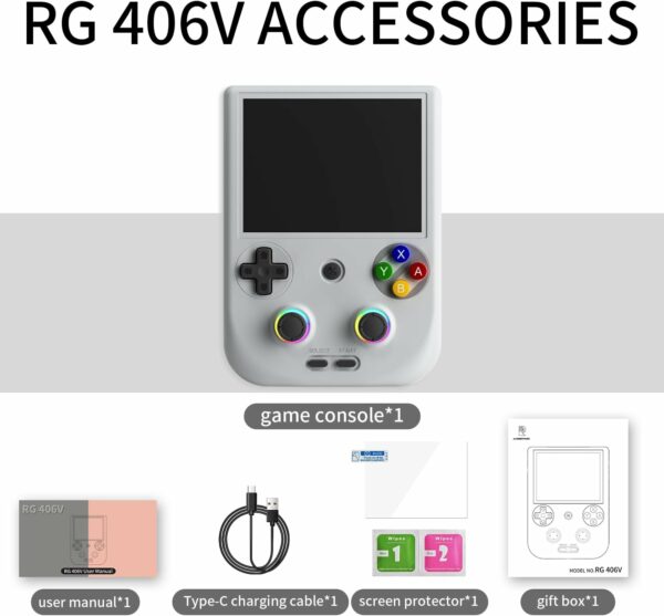 RG406V Handheld Game Console Preloaded Games RG 406V 4-inch IPS Multi-touch Screen Retro Game Console 128G UFS2.2 Android 13 Retro Emulator RG406V 5500mAh Battery 1080p DP Output WIFI Bluetooth Gray - For Sale - Price - Image 6