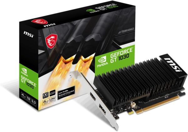 MSI Gaming GeForce GT 1030 4GHD4 LP OC Low Profile Graphics Card (Boost Clock: 1430 MHz, Memory Speed: 2100 MHz, 4GB DDR4, 64-bit, DP/HDMI) - For Sale - Price