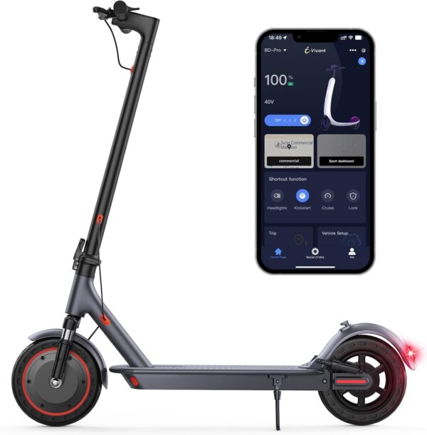 Electric Scooter Adult, Powerful 350W/500W Motor, Max Range 21-27 Miles, Max 19/21 MPH, Dual Braking System, Portable Folding Commuting (10'' Solid Tire-Dual Supension-23Miles) - For Sale - Price