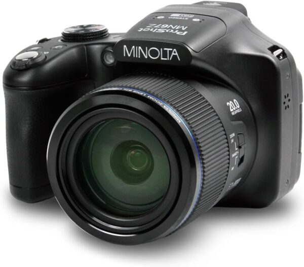 Minolta Pro Shot 20 Mega Pixel HD Digital Camera with 67X Optical Zoom, Full 1080P HD Video & 16GB SD Card, Black - For Sale - Price - Image 6