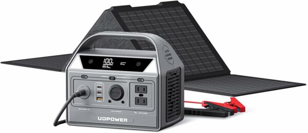 Bundle Portable Power Station C400 with 40W Solar Panel, JumpStarter Included, 256Wh LiFePO4 Battery, Up to 800W Output, Solar Generator for Outdoor/Camping/Travel/RV, Emergency Power Backup - For Sale - Price