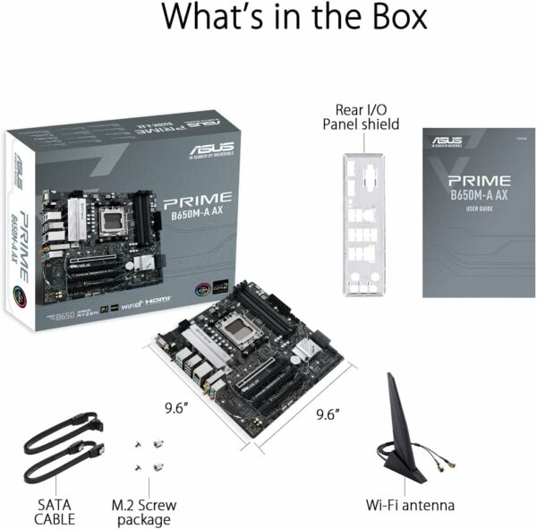 ASUS Prime B650M-A AX AMD B650(Ryzen 7000) Micro-ATX Motherboard(DDR5,PCIe 5.0 M.2,2.5Gb LAN,Wi-Fi 6, DP,USB 3.2 Gen 2 Ports,Front USB 3.2 Gen 1 Type-C®, BIOS Flashback™, CEC Tier II Ready) (Renewed) - For Sale - Price - Image 7