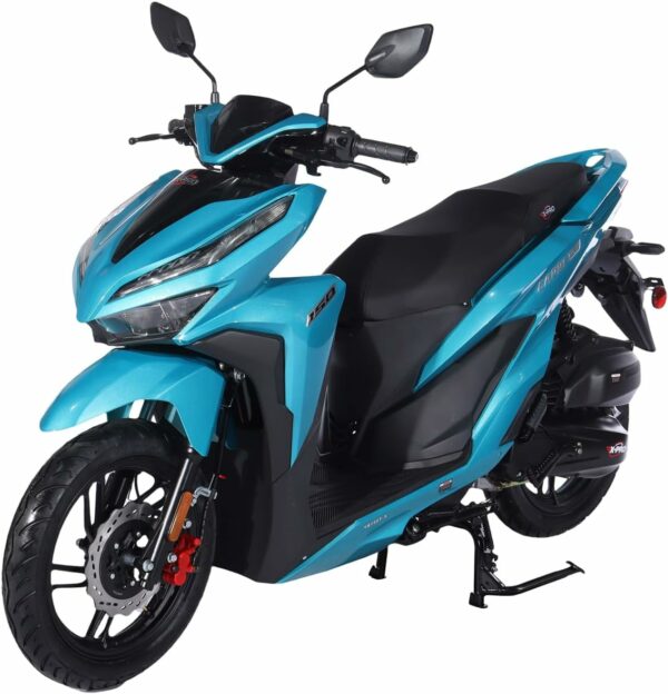 X-PRO Capri 150cc Moped with 14" Aluminum Wheels, Electric/Kick Start! (Blue) - For Sale - Price