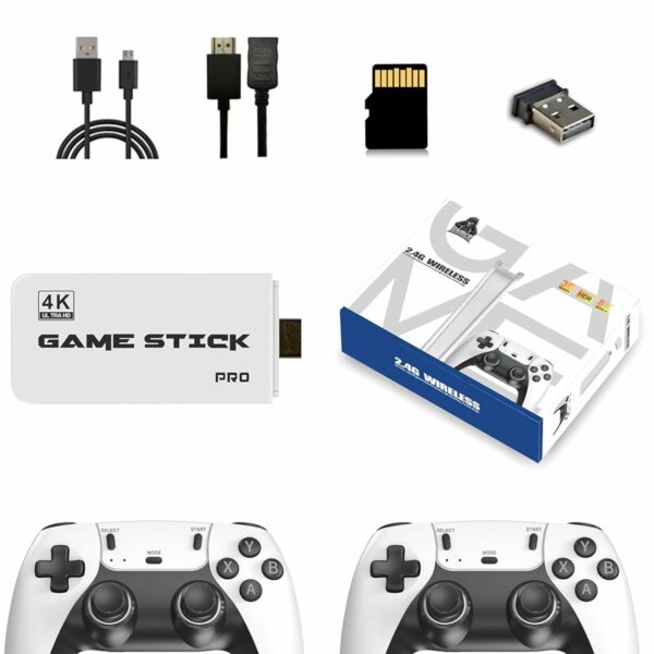 ZHQQ Retro Game Stick,4k Hdmi Output 2.4ghz Wireless Tv Retro Gaming Console, Plug And Play Video Games With 20,000+ Games And 9 Built-In Emulators (White). - For Sale - Price