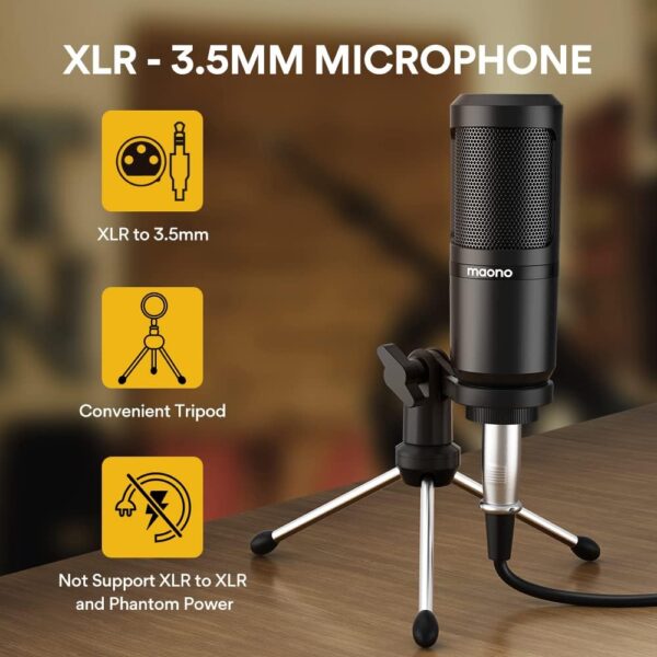 MAONO Podcast Equipment Bundle Audio mixer All-in-One Podcast Production Studio with 3.5mm Microphone for Live Streaming, Podcast Recording, PC, Smartphone, DJ MaonoCaster Lite (AU-AM200-S1) - For Sale - Price - Image 2