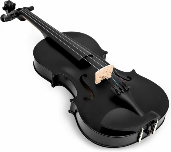 Poseidon Violin for Beginners Kids Adult Beginner Fiddle Kit, Violin 4/4 Student Stringed Musical Instrument w/Case, Two 4/4 Strings, Two Bows, Two Bridges, Two Rosins, Tuner, Manual - Black Polished - For Sale - Price - Image 3