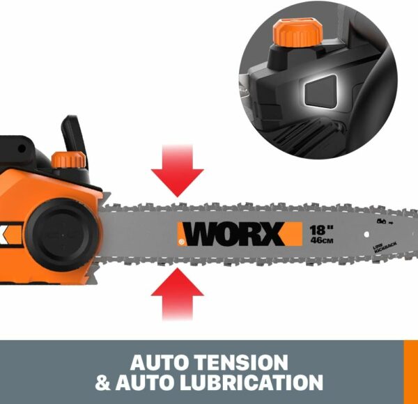 Worx WG304.2 Saw 18-Inch 15.0 Amp Electric Chainsaw with Auto-Tension, Chain Brake - For Sale - Price - Image 4