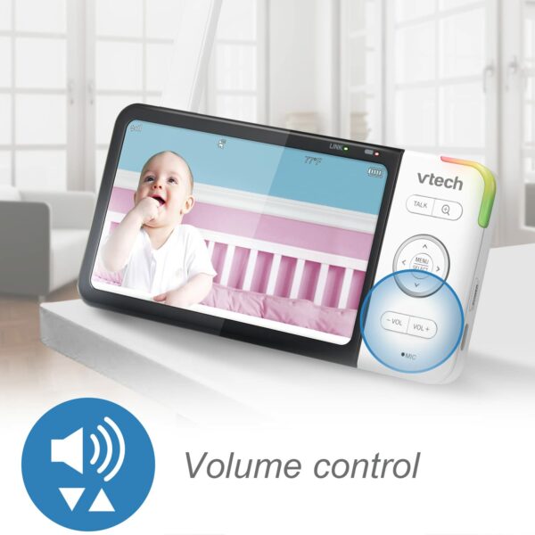 VTech RM5764-2HD 1080p Smart WiFi Remote Access 2 Camera BabyMonitor, 360° Pan & Tilt, 5" 720p HD Display, Night Vision, Soothing Sounds, 2-Way Talk, Temperature & Motion Detection, iOS & Android - For Sale - Price - Image 12