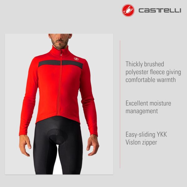 CASTELLI Men's Puro 3 Jersey FZ, Fleece Insulated Long Sleeve Zip Up with High Collar for Road and Gravel Biking I Cycling - For Sale - Price - Image 2