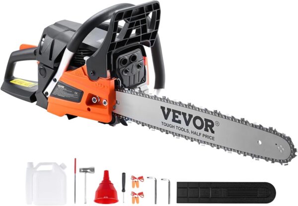 VEVOR Gas Chainsaw 52CC 2-Cycle Gasoline Powered Chainsaw 18 Inch Handheld Cordless Petrol Chain Saws For Forest, Wood, Garden and Farm Cutting Use - For Sale - Price - Image 9