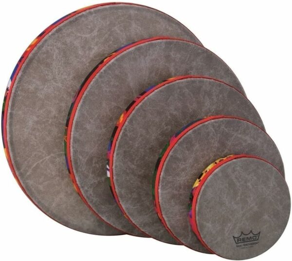 Remo KD-0500-01 Kids Percussion Frame Drum Pack - Fabric Rain Forest - For Sale - Price