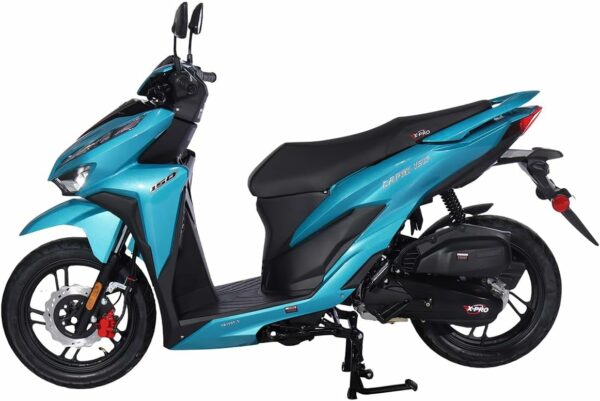 X-PRO Capri 150cc Moped with 14" Aluminum Wheels, Electric/Kick Start! (Blue) - For Sale - Price - Image 2