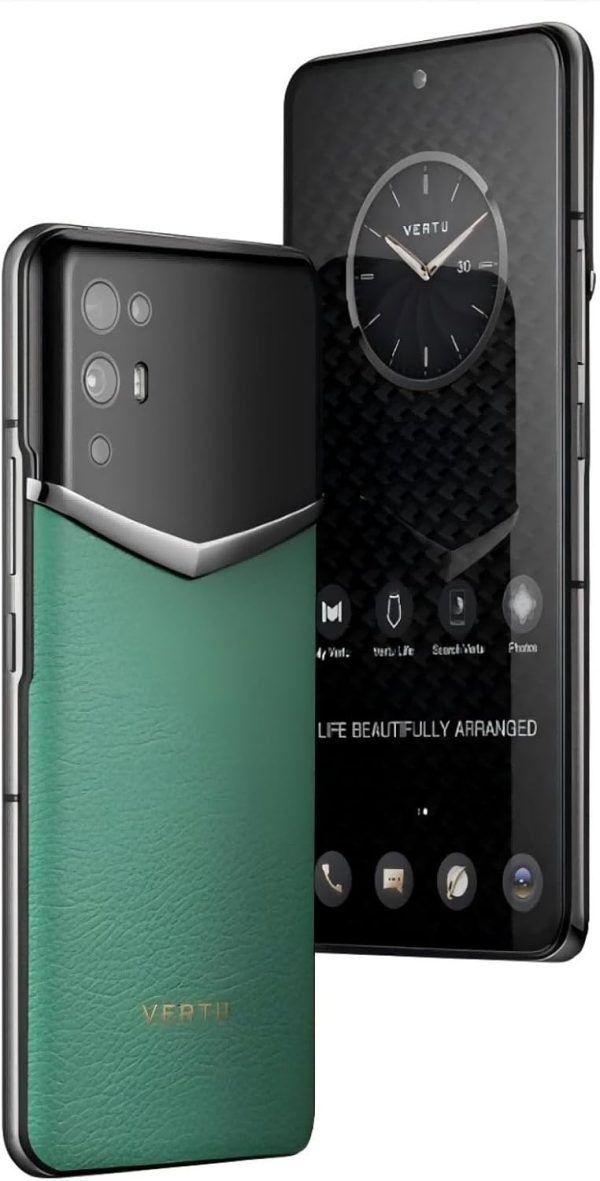 iVERTU Calfskin 5G Phone, Unlocked Smartphone, Secure Encrypted, 64MP Camera, 12+512G, 120Hz FHD+(1080 * 2400) OLED Display, Dual SIM, Fast Charge (Imperial Green), Price For Sale