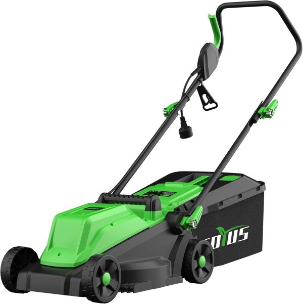 SOYUS Electric Lawn Mower Corded, 13 Inch 11-Amp Lawn Mowers with 8 Gallon Collection Bag, 3-Position Cutting Height Adjustment for Yard and Farm, Price For Sale