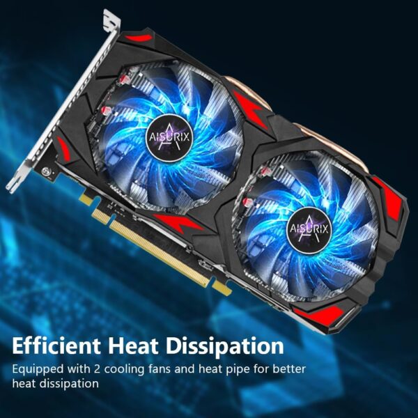 AISURIX RX 580 Graphics Card, 2048SP, Real 8GB, GDDR5, 256 Bit, Pc Gaming Video Card, 2XDP, HDMI, PCI Express 3.0 with Freeze Fan Stop for Desktop Computer Gaming Gpu - For Sale - Price - Image 5