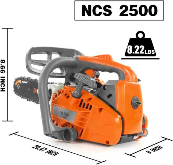 NEO-TEC 12'' Top Handle Gas Chainsaw,2-Stroke 25.4cc Portable Chain Saws for Trees Gas Powered Wood Cutting - For Sale - Price - Image 6