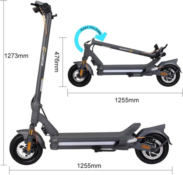 Electric Scooter Adults, 1200W Motor, MAX 50 Miles Long Range & 31 mph Top Speed, with 10.5" Off Road Tires, Dual Brake & Dual Suspension Commuting E-Scooter - For Sale - Price - Image 7