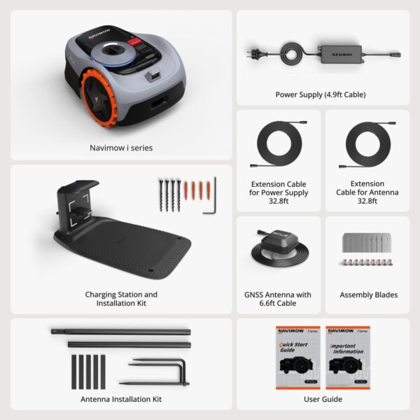 Segway Navimow i105N Robot Lawn Mower Perimeter Wire Free 1/8 Acre RTK+Vision Robotic Lawnmower, AI-Assisted Mapping, Virtual Boundary, APP Control, 58dB(A) Quiet, Multi-Zone Management - For Sale - Price - Image 6