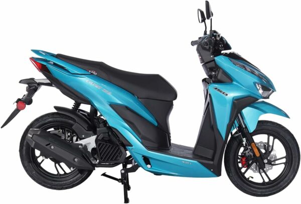 X-PRO Capri 150cc Moped with 14" Aluminum Wheels, Electric/Kick Start! (Blue) - For Sale - Price - Image 3