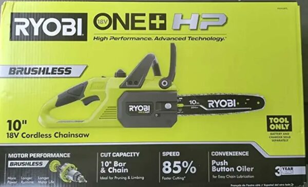 RYOBI ONE+ HP 18V Brushless 10 in. Cordless Battery Chainsaw (Tool Only) P2502BTL 0 - For Sale - Price