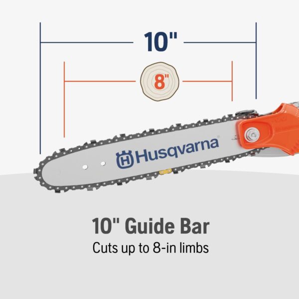 Husqvarna 122LKP Gas Pole Saw, Multi-Purpose Tool with Pole Saw Attachment, Equipped with X-CUT Chain, 12-Inch Reach Cuts Limbs up to 8 Inches Thick - For Sale - Price - Image 7