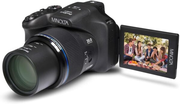 Minolta Pro Shot 20 Mega Pixel HD Digital Camera with 67X Optical Zoom, Full 1080P HD Video & 16GB SD Card, Black - For Sale - Price - Image 3