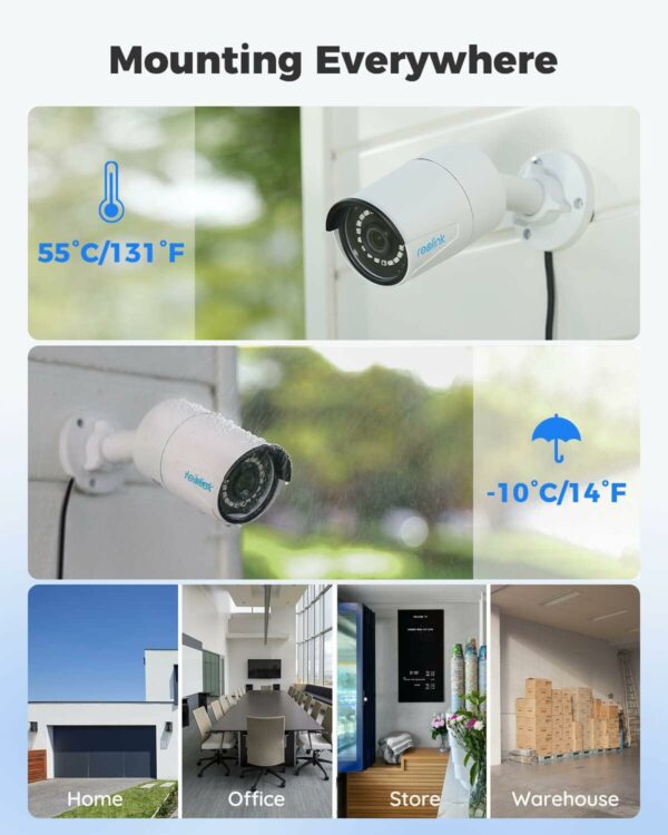 REOLINK 8CH 5MP Security Camera System, 4pcs Wired PoE Cameras for Home Security Outdoors, Smart Person/Pet/Vehicle Detection, 4K 8CH NVR with 2TB HDD for 24-7 Recording, RLK8-410B4-5MP White - For Sale - Price - Image 7