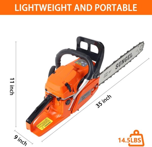 Gas-Powered-Chainsaw - 20 Inch Gas Chain Saw 2-Cycle 58 CC Cordless Handheld Gasoline Chain Saws for Cutting Wood Trees - For Sale - Price - Image 6