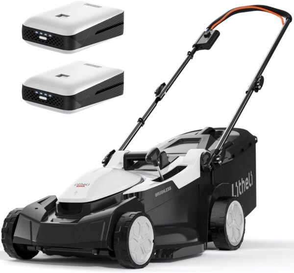 Litheli Lawn Mower 18" Electric Lawn Mower for Garden Yards, Lightweight Cordless Lawn Mower Brushless with 6-Position Height Adjustment, 2 x 20V 4.0Ah Battery and Charger Include - For Sale - Price