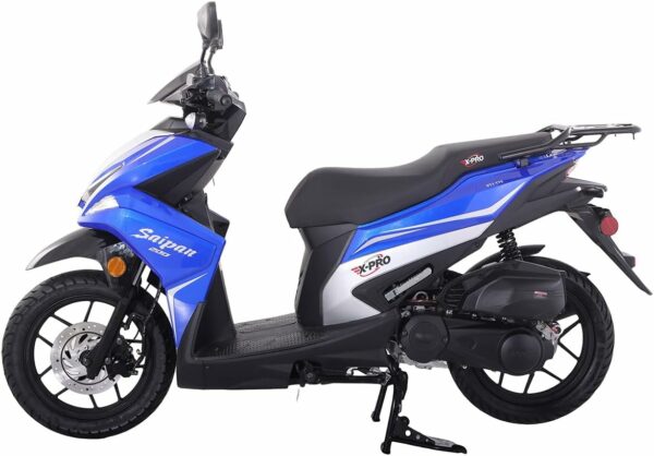 X-PRO Saipan 200 EFI Electronic Fuel Injection Scooter with CVT Transmission, 14" Alloy Wheels, LED Headlights!(Factory Package, Blue) - For Sale - Price - Image 2