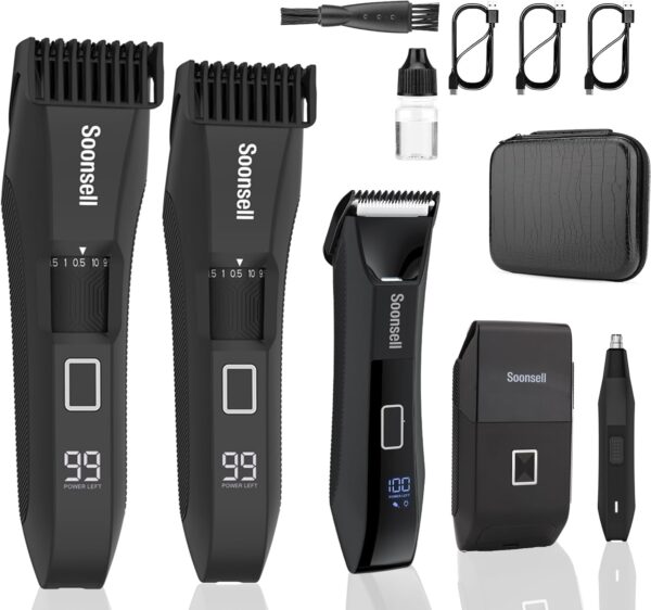 Beard Trimmer+Groin & Body Hair Trimmer+foil Shaver+Nose & Ear Hair Trimmer 5 IN1 Men's Grooming Kit,Manscape Ball Trimmer for Men | Price For Sale