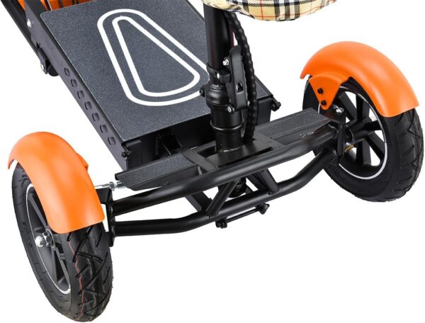 Bangeran Dragon Mobile EX, Motorized Scooter for Adults with Large Leather Seat, Free Front Basket & Reverse Gear Option, Electric Mobility Scooter, Foldable (Matte Orange) - For Sale - Price - Image 8