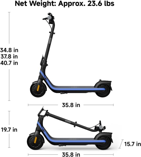 Segway Ninebot eKickScooter - Electric Scooter for Kids 6-14, w/t Adjustable Handlebar Height ( Only C2 Pro ) for Riders up to 132 lbs, Includes New Cruise Mode, UL-2272 Certified - For Sale - Price - Image 4