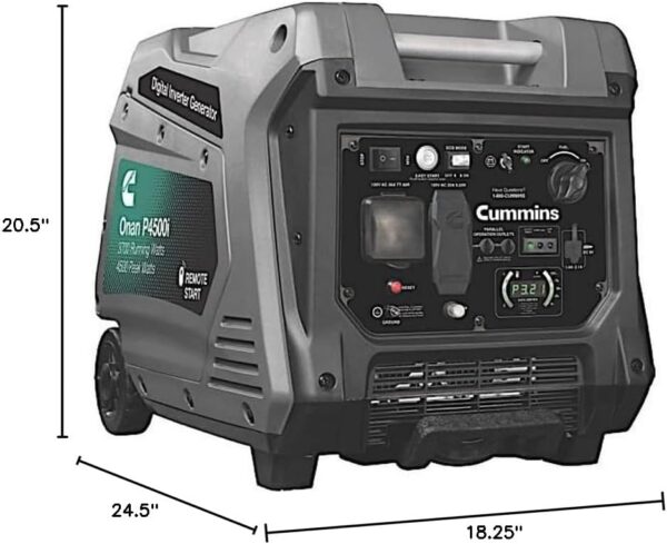 Cummins Onan P4500I Portable Inverter Generator, Power Inverter Dual 5V USB Ports for Mobile Charging, Gas Powered for Backup Home Use, RV & Camping - 7.3 HP 224cc OHV 4-Stroke Engine W/Remote Start For Sale - Price - Image 2