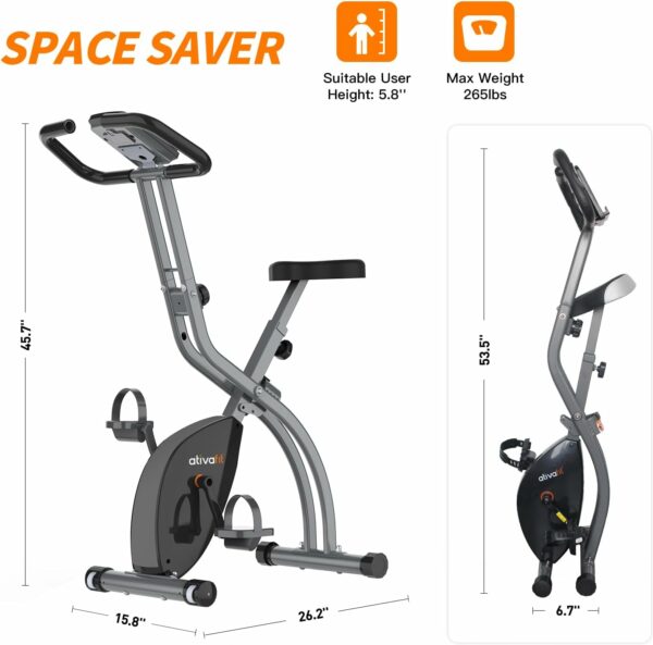 ATIVAFIT Folding Exercise Bike Foldable Fitness Indoor Stationary Bike Magnetic 3 in 1 Upright Recumbent Exercise Bike for Home Workout - For Sale - Price - Image 3